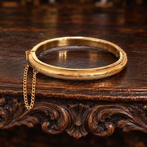 Vintage 1950s Bracelet Gold Filled Shell Engraved Stacking Mid-Century - 15O